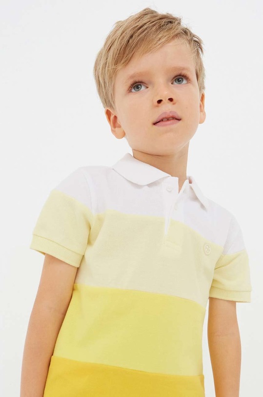 Mayoral polo bawełniane dziecięce wzorzyste żółty 3151.5D.MINI
