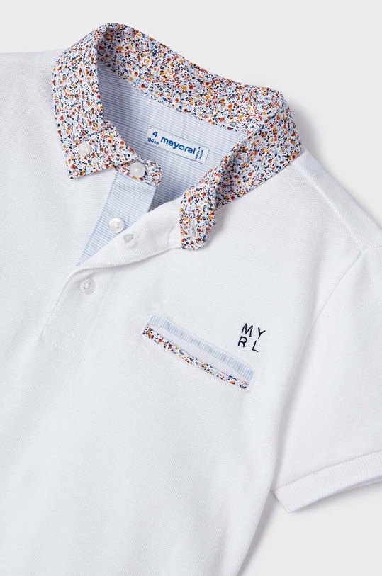 Mayoral polo bawełniane dziecięce 3152.5E.MINI biały