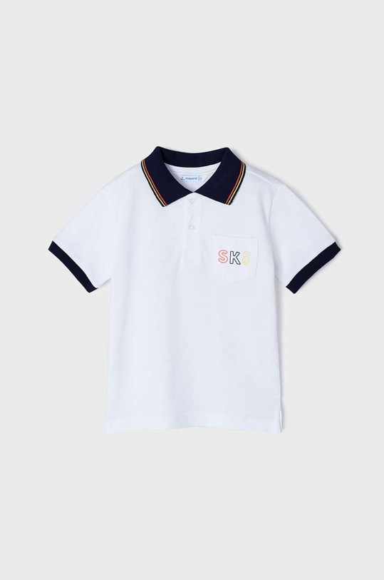 Mayoral polo bawełniane dziecięce nadruk biały 3154.5E.MINI