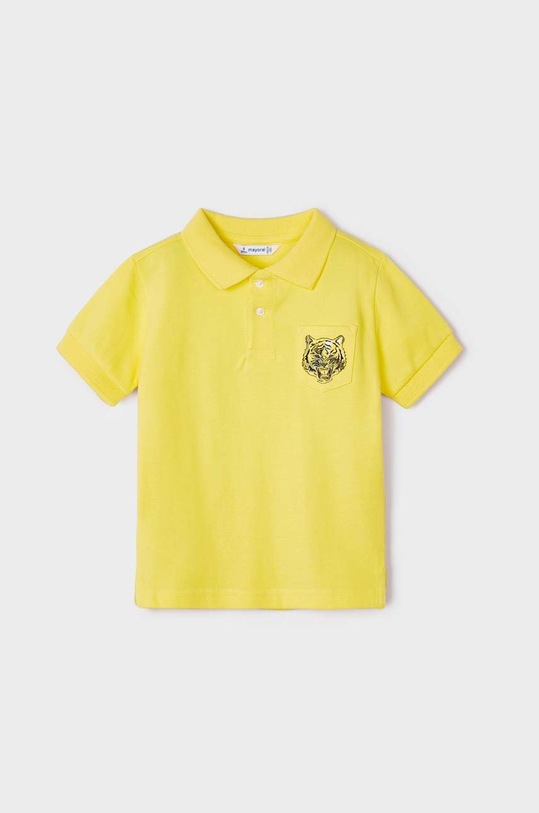 Детска памучна тениска с яка Mayoral жълт 3154.5E.MINI