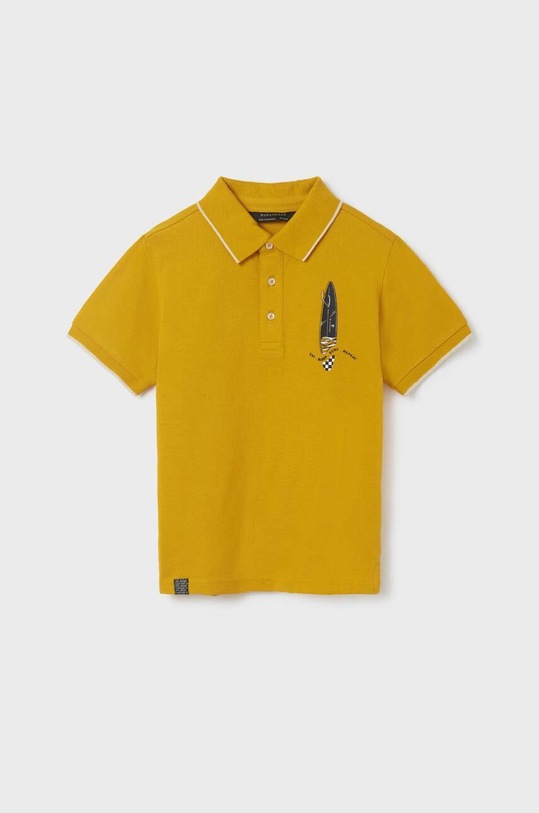 Mayoral polo bawełniane dziecięce żółty 6108.7D.JUNIOR