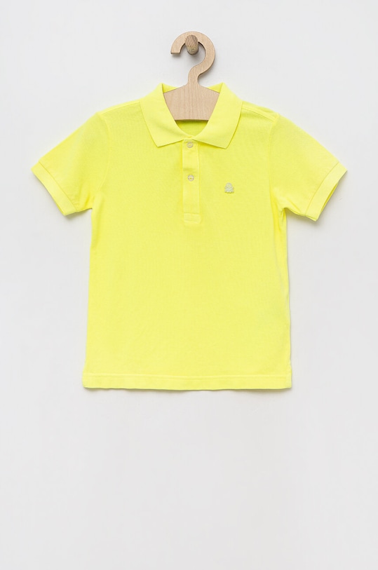 Dětská bavlněná polokošile United Colors of Benetton s límečkem žlutá 3089G300D.P.SEASONAL
