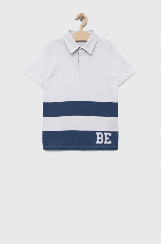 Παιδικά βαμβακερά μπλουζάκια πόλο United Colors of Benetton βαμβάκι λευκό 3BL0C300W.G.SEASONAL