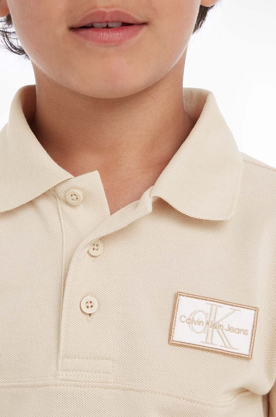 Calvin Klein Jeans polo dziecięce IB0IB01637.PPYX beżowy