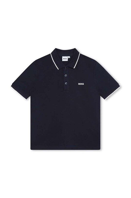 BOSS polo bawełniane dziecięce nadruk granatowy J25P26.114.150