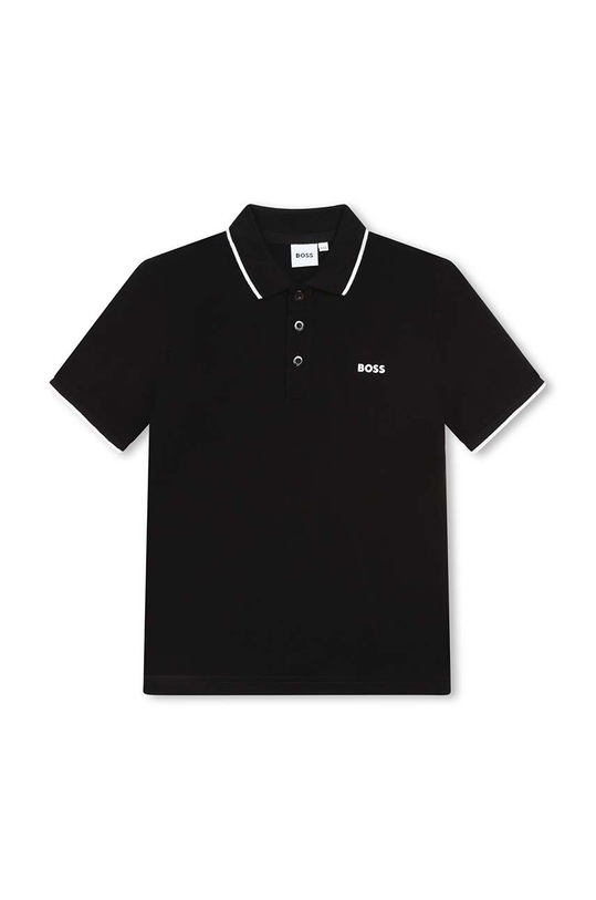 BOSS tricouri polo din bumbac pentru copii print negru J25P26.114.150