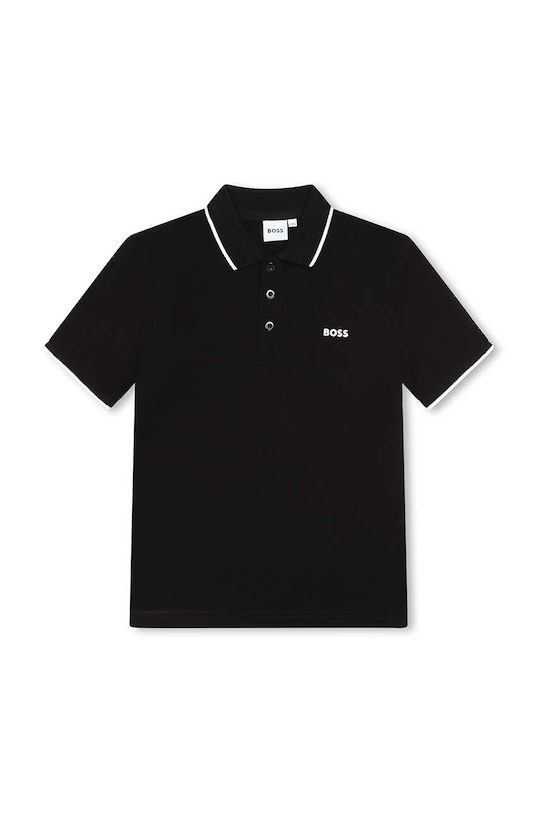 BOSS tricouri polo din bumbac pentru copii print negru J25P26.162.174
