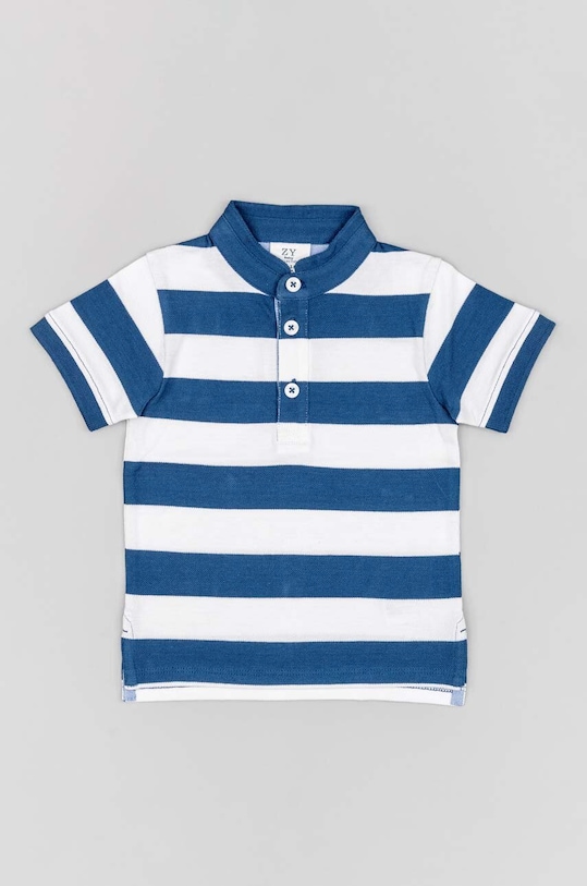 Хлопковое поло для младенцев zippy ZBBAP0301.23002 тёмно-синий SS23