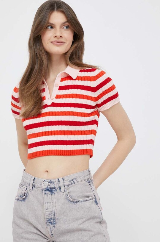 United Colors of Benetton sweter bawełniany różowy 1298E300H.1G9