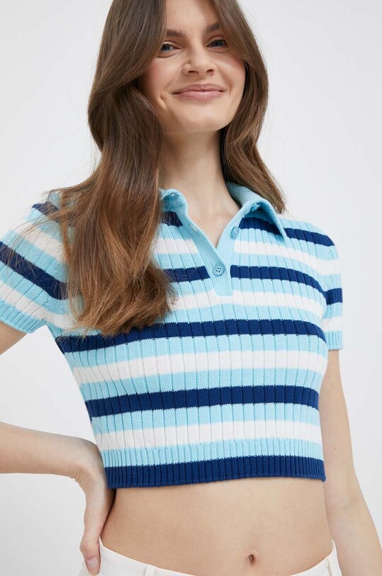 United Colors of Benetton polo bawełniane niebieski 1298E300H.1Y9