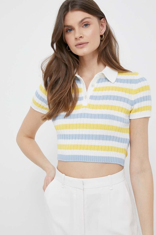 United Colors of Benetton pulover de bumbac fixat alb 1298E300H.3L3