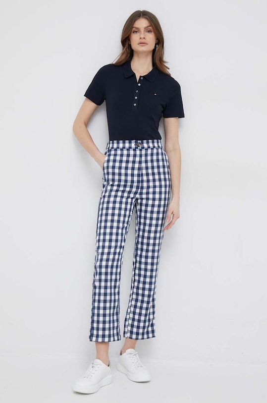 Polo tričko Tommy Hilfiger WW0WW37823.PPYX námořnická modř SS23