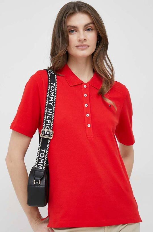 Поло Tommy Hilfiger regular красный WW0WW37820.PPYX
