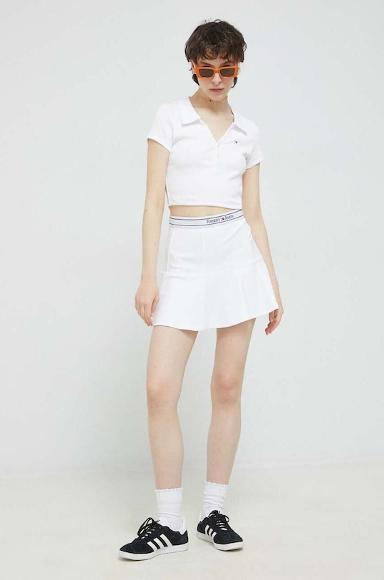 Πόλο Tommy Jeans DW0DW15322.PPYX λευκό SS23