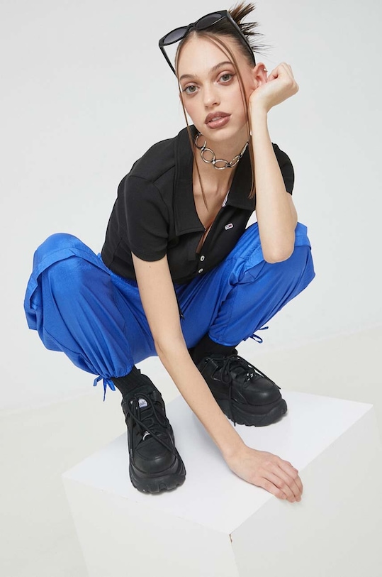 Πόλο Tommy Jeans DW0DW15322.PPYX μαύρο SS23