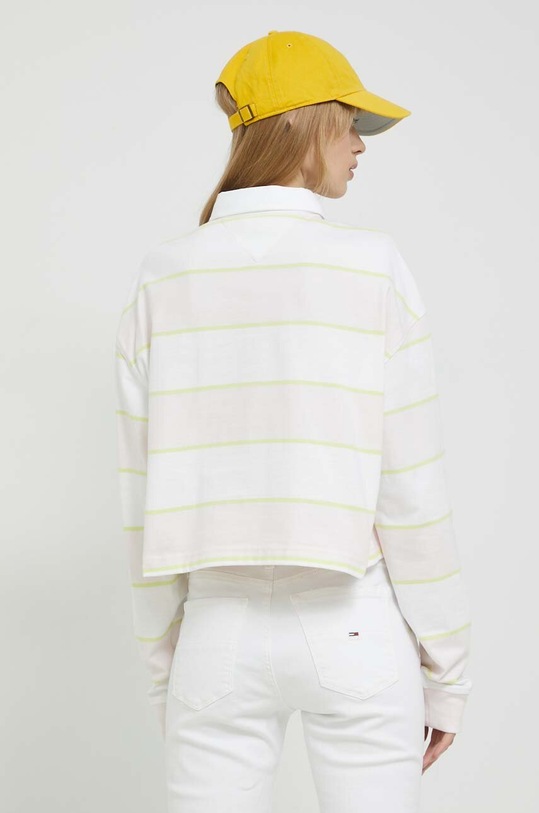 Ρούχα Βαμβακερή μπλούζα με μακριά μανίκια Tommy Jeans DW0DW15328.PPYX ροζ