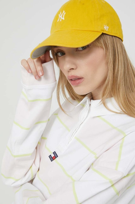 Βαμβακερή μπλούζα με μακριά μανίκια Tommy Jeans ροζ DW0DW15328.PPYX