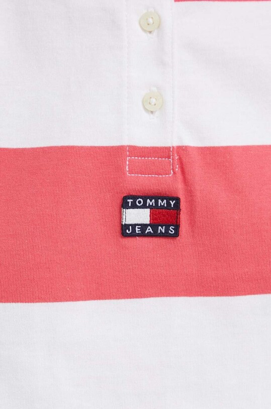 Бавовняний топ Tommy Jeans DW0DW15325.PPYX рожевий