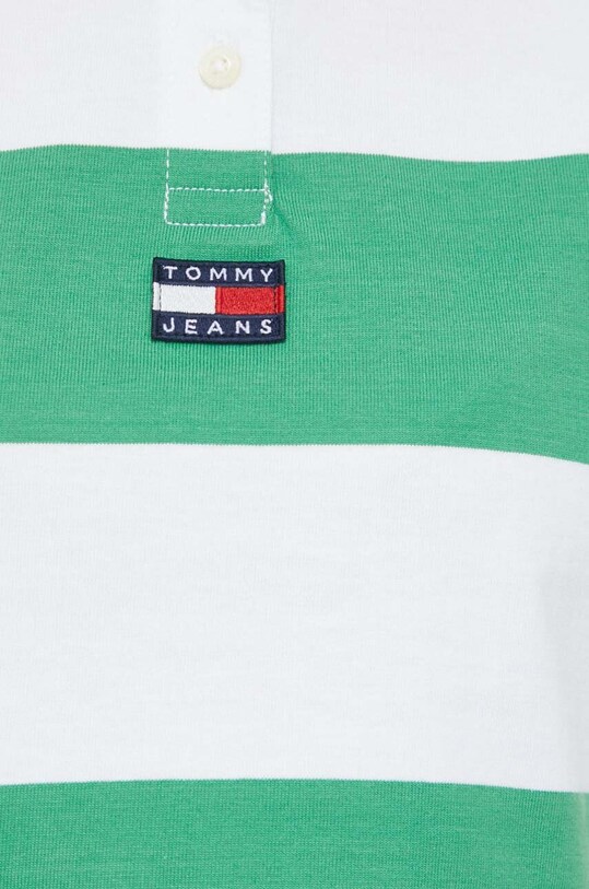 Tommy Jeans top din bumbac DW0DW15325.PPYX verde