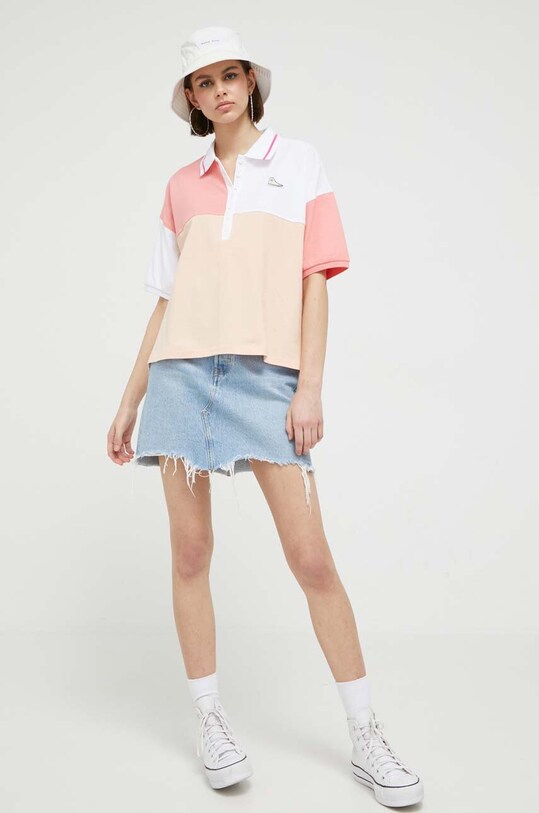 Bombažen polo Converse 10024962.A01 roza SS23