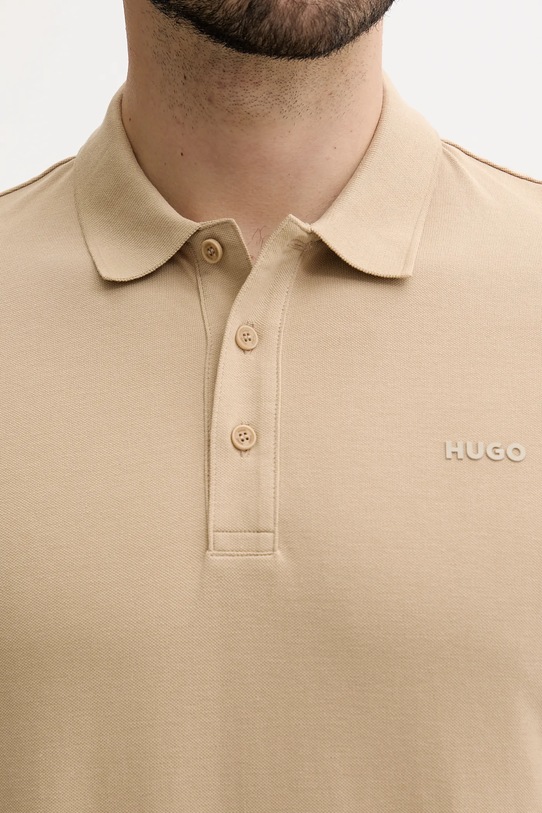 HUGO pamut póló bézs 50466182