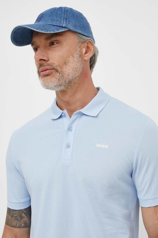 HUGO polo bawełniane bawełna niebieski 50466182