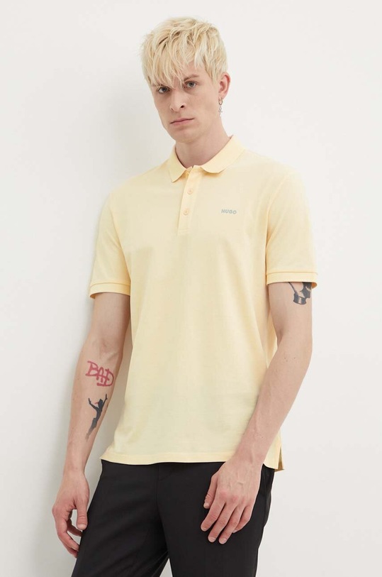 Bavlnené polo tričko HUGO 50466182 žltá NC00