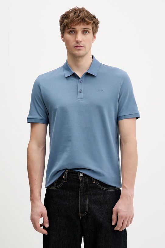 Хлопковое поло HUGO Donos222 хлопок голубой 50466182