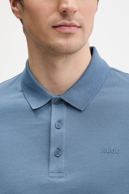 Хлопковое поло HUGO Donos222 50466182 голубой