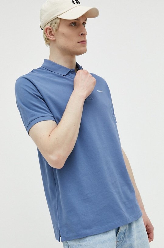Хлопковое поло HUGO голубой 50466182