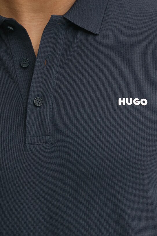 Хлопковое поло HUGO тёмно-синий 50466182