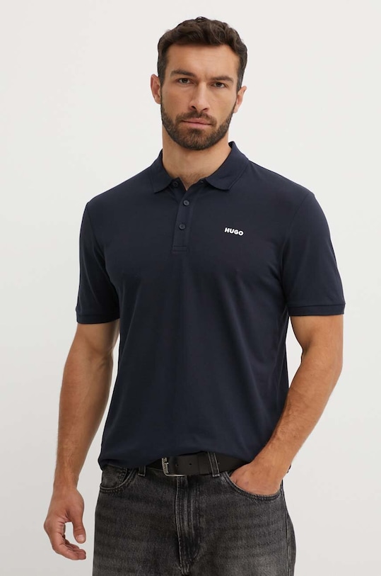 Bombažen polo HUGO mornarsko modra 50466182