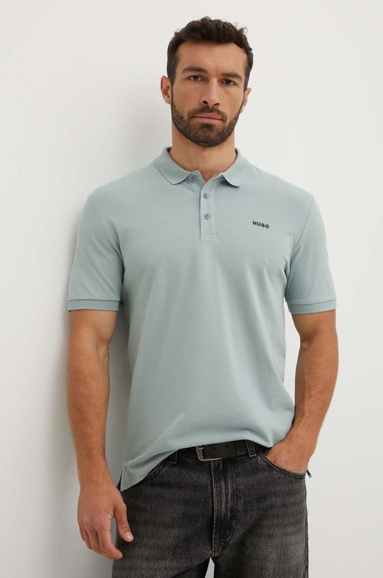 HUGO polo bawełniane zielony 50466182