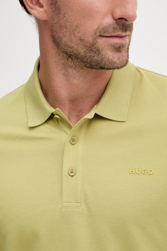 Bavlnené polo tričko HUGO zelená 50466182