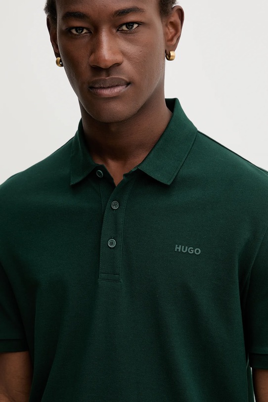 Bavlnené polo tričko HUGO zelená 50466182