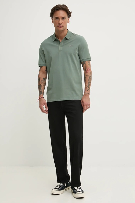 HUGO polo de bumbac 50466182 verde SS25
