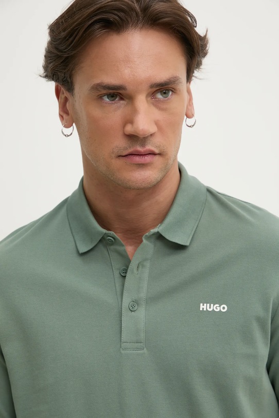 HUGO polo bawełniane zielony 50466182