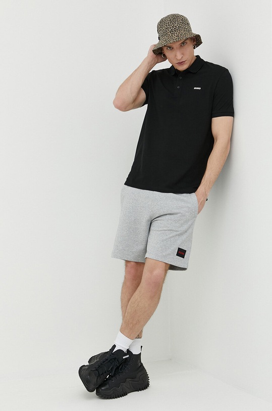 HUGO polo bawełniane 50466182 czarny NC00