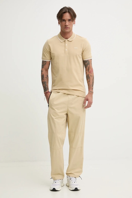 HUGO polo Dinoso222 50467344 beżowy AW25