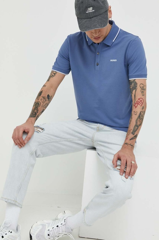 HUGO polo 50467344 niebieski SS25