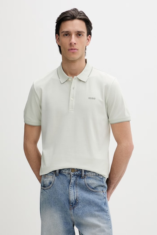 Polo tričko HUGO slim zelená 50467344