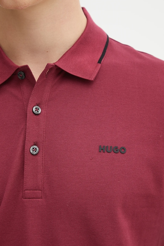 HUGO polo 50467344 bordowy