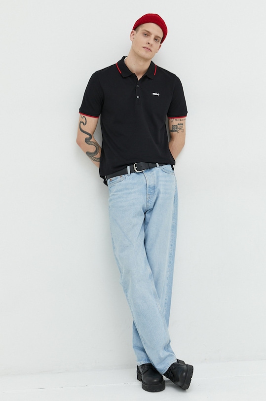 Поло HUGO 50467344 чёрный AW25