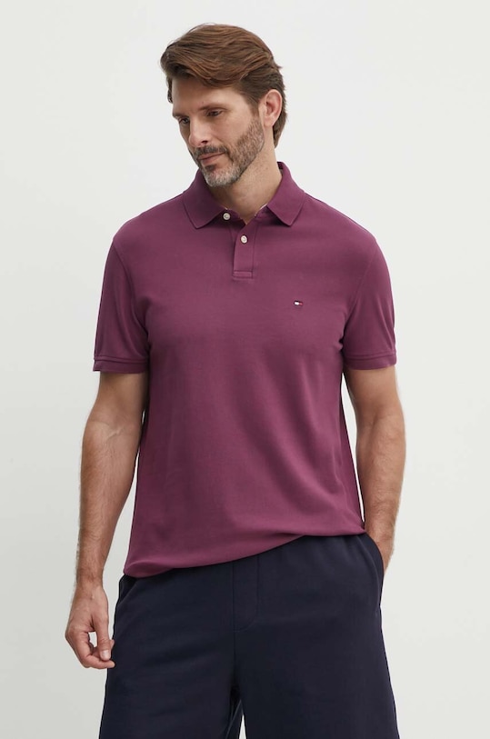Tommy Hilfiger polo fioletowy MW0MW17770.PPYX