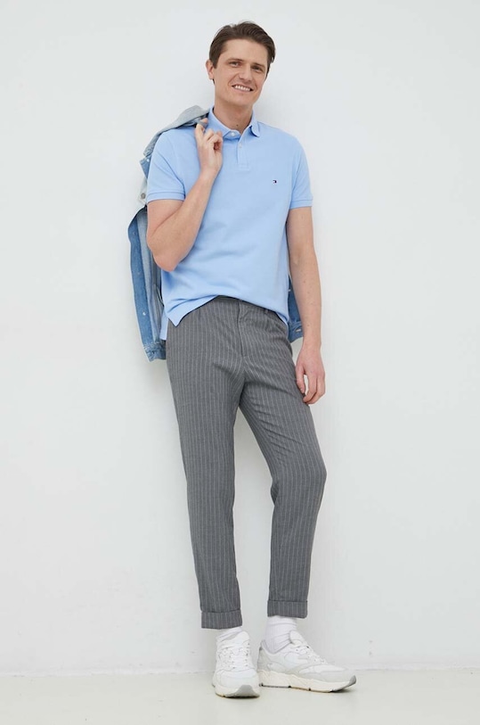 Tommy Hilfiger polo MW0MW17770.PPYX turkusowy AW24