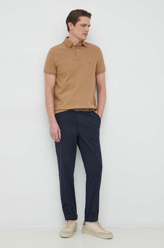 Tommy Hilfiger polo MW0MW17770.PPYX brązowy AW24