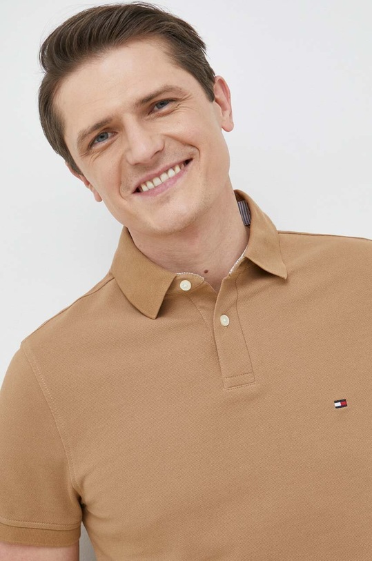 Tommy Hilfiger polo brązowy MW0MW17770.PPYX