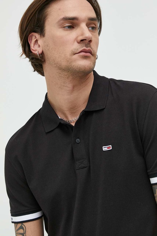 Odzież Tommy Jeans polo DM0DM15751.PPYX czarny