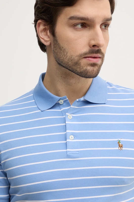 Bavlněné polo tričko Polo Ralph Lauren modrá 710870545