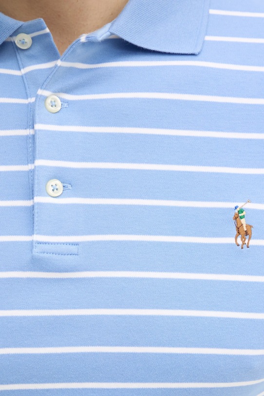 Bavlněné polo tričko Polo Ralph Lauren 710870545 modrá